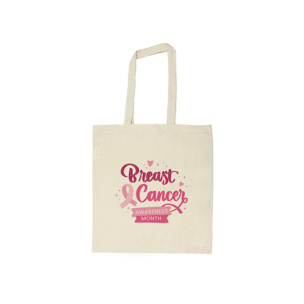 Custom breast cancer awareness jute bag in bulk