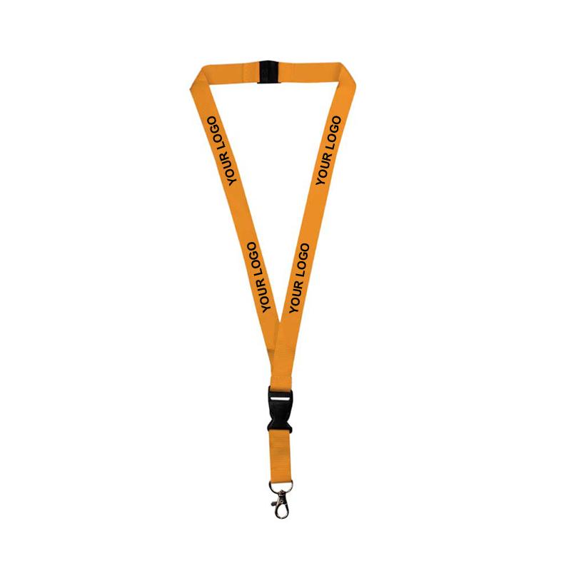 20mm Orange Polyester Material Lanyard