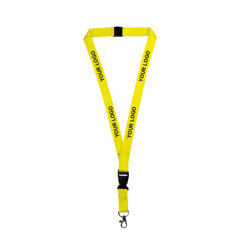 20mm Yellow Polyester Material Lanyard