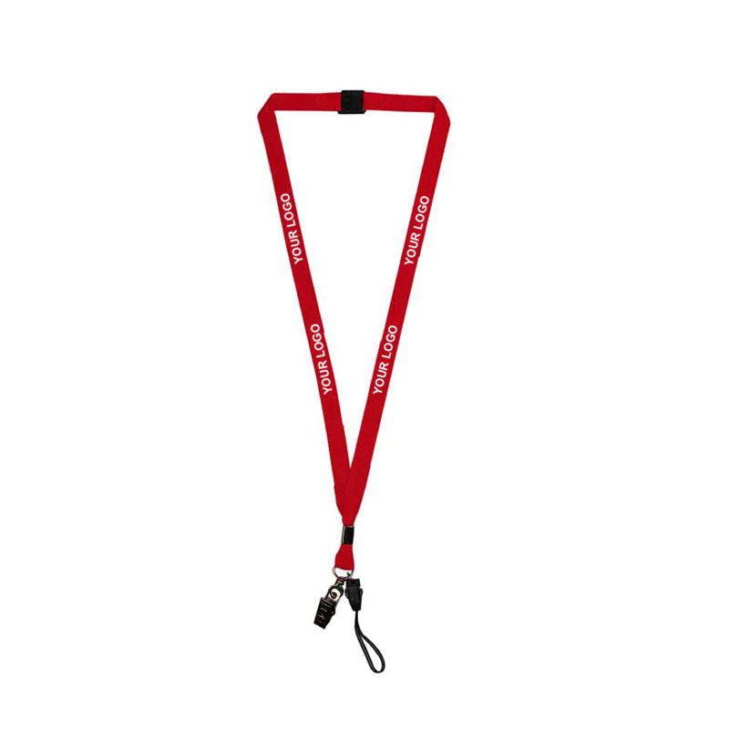 15mm Red Polyester Material Lanyard with Crocodile Hook